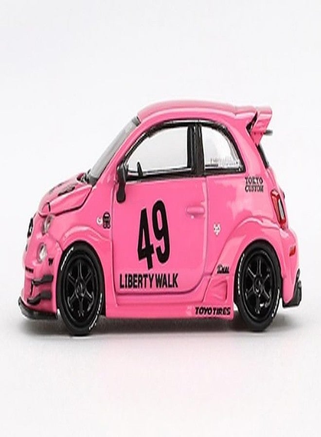 MINI GT 1/64 LB-Works X Abas Works Abarth 595 Pink (Left Handle) Finished Product MGT00851-BL - Image 2